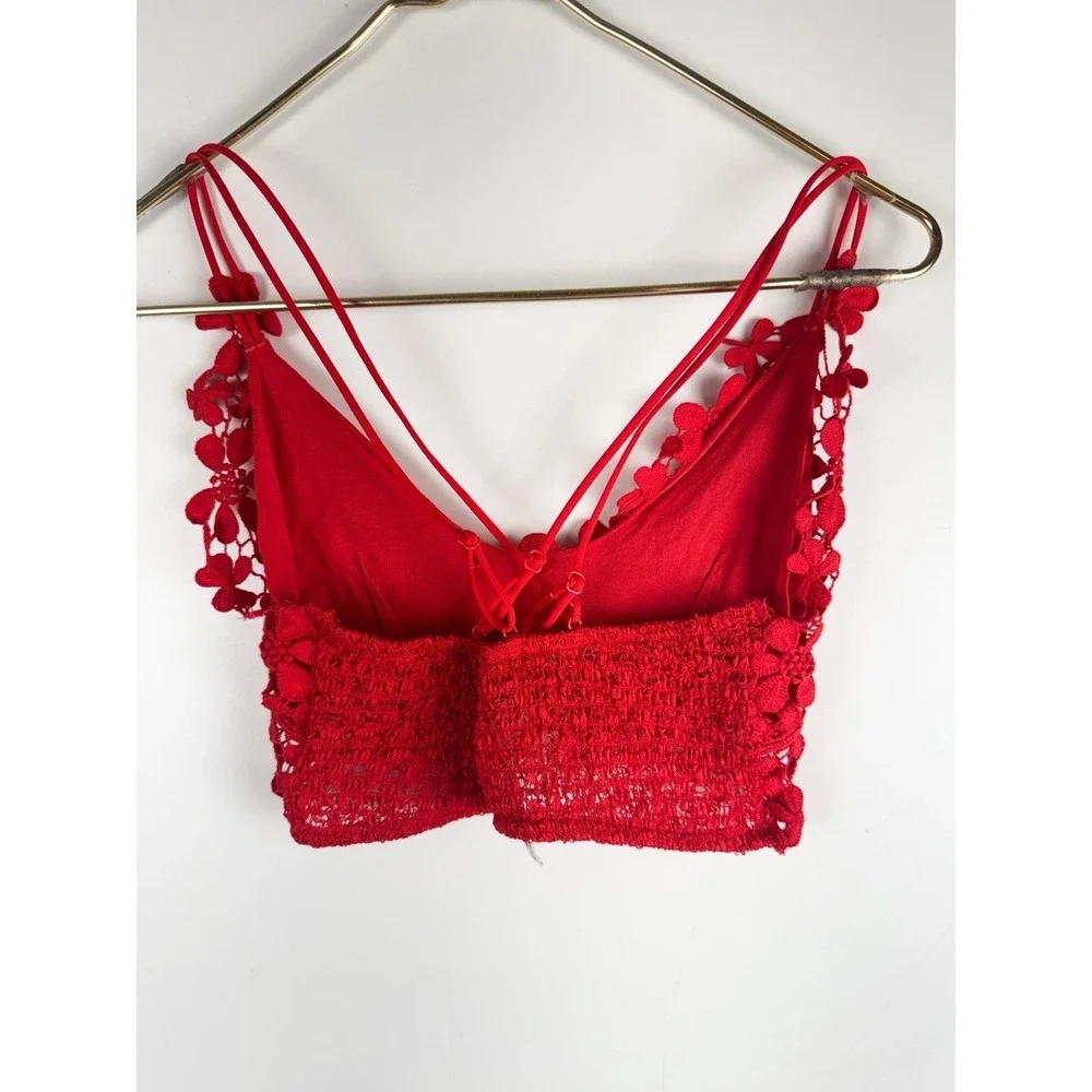 Free People Intimately Miss Dazie Crochet Lace Bralette Sz S Festival Romantic - Picture 5 of 5